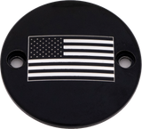 Custom Engraving PATR21-63BG Custom Engraving M8 Timer Cover American Flag Black Patr21-63Bg