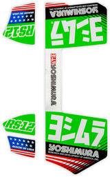 Yoshimura Rs12 Muffler Decals Green Rs12-Nb012