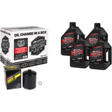 Maxima Racing Oil Quick Change Twin Cam Synthetic 20W-50 Oil Change Kit - Black Filter 90-119014Pb