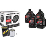 Maxima Racing Oil Quick Change Twin Cam Synthetic 20W-50 Oil Change Kit - Chrome Filter 90-119014Pc