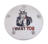 Custom Engraving PATR10-04 Custom Engraving M8 Timer Cover Uncle Sam Chrome Patr10-04