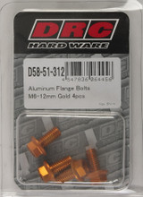 Drc Aluminum Flange Bolts Gold M6X12Mm 4/Pk D58-51-312
