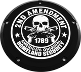 Custom Engraving 6   M8 Softail Derby Cover 2A Black Patr19-67Bg