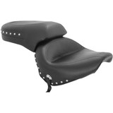 MUSTANG 75266 Mustang Seat - Wide - Touring - Without Backrest - Two-Piece - Chrome Studded - Black W/Conchos - Xv650 75266