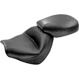 MUSTANG 76191 Mustang Seat - Vintage - Wide - Touring - Without Driver Backrest - Two-Piece - Smooth - Black 76191