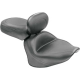 MUSTANG 79477 Mustang Seat - Vintage - Wide - Touring - With Driver Backrest - Two-Piece - Smooth - Black - Vstar 1300 79477