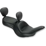 Mustang Seat - Vintage - Wide - Touring - With Driver Backrest - One-Piece - Smooth - Black - Vaquero 79688