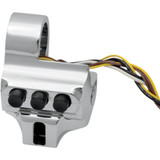 Performance Machine (Pm) Switch Housing - Left Side - Cable Clutch - Four Button - Chrome 0062-2044-Ch
