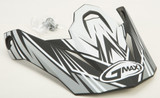 Gmax Visor W/Screws Raz Mx-86 Matte Silver/White G086014