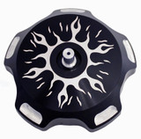 Modquad Billet Gas Cap (Black Flames) Gc1-Frblk