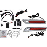 CUSTOM DYNAMICS CDSBLDCRC Custom Dynamics Latch Light - Saddlebag - Dual Color - Red - Chrome Cd-Sbl-Dc-Rc