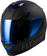 Fly Racing 73-8428S Fly Racing Sentinel Recon Helmet Matte Black/Blue Chrome Sm 73-8428S