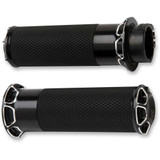ARLEN NESS 07331 Arlen Ness Grips - Beveled - Cable - Black 07-331