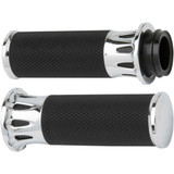 ARLEN NESS 07316 Arlen Ness Grips - Deep Cut - Cable - Chrome 07-316