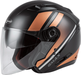 Gmax O1776384 Gmax Of-77 Open-Face Reform Helmet Matte Black/Copper/Silver Sm O1776384