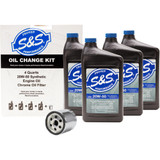 S&S Cycle Oil Change Kit - Chrome Filter - '99-'17 Twin Cam - 4 Us Quarts 218942 S&S Cycle Oil Change Kit - Chrome Filter - '99-'17 Twin Cam - 4 Us Quarts 218942