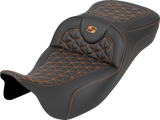 SADDLEMEN 808-07B-21103 Saddlemen Seat Roadsofa Tri Gripper Ext Rch Orange Stitch 808-07B-21103
