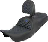 SADDLEMEN 808-07B-210B1 Saddlemen Seat Roadsofa Tri Gripper W/ Blue Stitch 808-07B-210B1