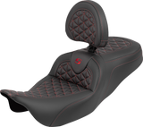 SADDLEMEN 808-07B-210B4 Saddlemen Seat Roadsofa Tri Gripper W/Red Stitch 808-07B-210B4