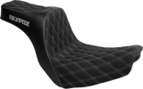 Slyfox Seat Highnoon 2Up Silver Logo Dd Slip Stop Softail 2018-25 4701D-Slyfox