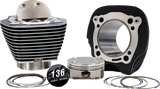 S&S Cycle Big Bore Kit Hc 136/132 4.320"Bore Blk W/Hl Fins M8 2017-25 910-1008A