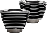 S&S Cycle Cylinder Set 4.25" Bore Unhoned Blk Granite W/Highlight M8 910-0739A