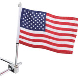 SHOW CHROME 4248A Show Chrome Flag Pole - With Flag - Tubular Mount 4-248A