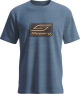 SLIPPERY Slippery Tee Slippery Crest Heathered Neptune Blue Lg