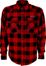 GERBING HEATED CLOTHING GER7VFS-RB-L Gerbing Heated Clothing Shirt Flannel 7V Red/Black Lg Ger7Vfs-Rb-L
