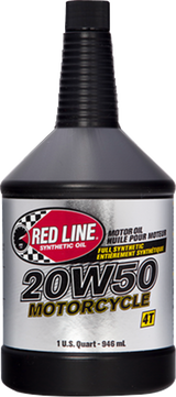 RED LINE SYNTHETIC OIL 42504 Red Line Synthetic Oil 20W50 Motorcycle Oil - 1 Quart 42504