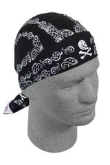 BOBSTER Z500 Bobster Flydanna; 100% Cotton Skull Paisley Black Z500