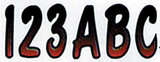 HARDLINE PRODUCTS REBKG200 Hardline Products 3" Letter & Number Kit Red / Black Rebkg200