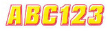 HARDLINE PRODUCTS YERED500 Hardline Products 2" Letter & Number Kit Yellow / Red Yered500