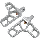 Joker Machine Adjustable Serrated Footpegs - With Heel - Clear 08-62-1