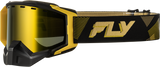 Fly Racing Zone Elite Sn Goggle Blk/Gold W/Gold Mir/Plrzd Yellow Lens 37-4110