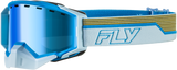 Fly Racing Zone Elite Sn Goggle Bl/Lt Gry W/Dark Blue Mir/Plrzd Amb Lens 37-4112