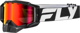 Fly Racing Zone Snow Goggle Blk/Whte W/Red Mirror/Amber Lens 37-50284