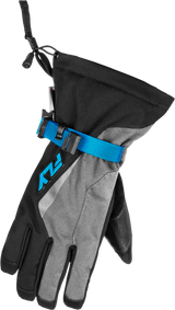 Fly Racing Title Gauntlet Gloves Light Grey/Black/Blue Xl 371-0606X