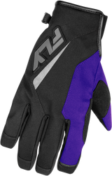 Fly Racing 371-057YL Fly Racing Youth Title Gloves Black/Purple/Grey Yl 371-057Yl