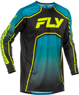 Fly Racing 379-055YL Fly Racing Youth Rayce Bicycle Jersey Teal/Black/Lime Yl 379-055Yl