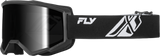 Fly Racing Focus  Goggle  Black/White W/Dark Smoke Hydrophoc Lens 37-51675