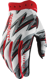 100% 10046-00022 100% Ridefit Gloves White/Red Md 10046-00022