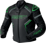 Rst 103605F.GRN-44 Rst S1 D3O Leather Jacket Blk/Gry/Flo Grn Lg 103605F.Grn-44