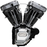 S&S CYCLE 3100400A T124 Long Block Engine - Wrinkle Black And Chrome - Touring 310-0400A