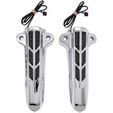 CIRO 43001 Ciro Forkini Lower Leg Covers - Chrome - With Leds 43001