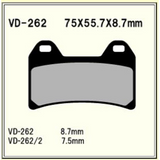 Vesrah Brake Pads (Vd262Rjl) VD-262RJL