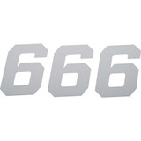 D'COR VISUALS 45346 D'Cor Visuals Race Number Plate - #6 - White - 4" 45-34-6