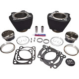 S&S Cycle Cylinder & Piston Kit - 131" - Wrinkle Black With Non-Highlighted Fins - M8 910-0763