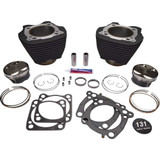 S&S CYCLE 9100763 S&S Cycle Cylinder & Piston Kit - 131" - Wrinkle Black With Non-Highlighted Fins - M8 910-0763