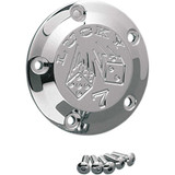 JOKER MACHINE 0299L Joker Machine Points Cover - Lucky 7 - 5 Hole - Chrome 02-99L